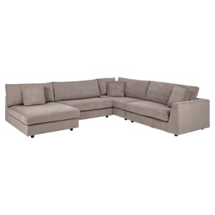 Bixley U-sofa | Beige fløjl  | vendbar.